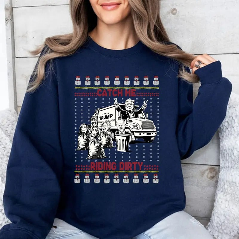 Truump Ugly Xmas Shirt, Trummp Supporters Shirts, Graphic Christmas Shirt style 02 Hoodie, Sweatshirt | PodTeesHub.com