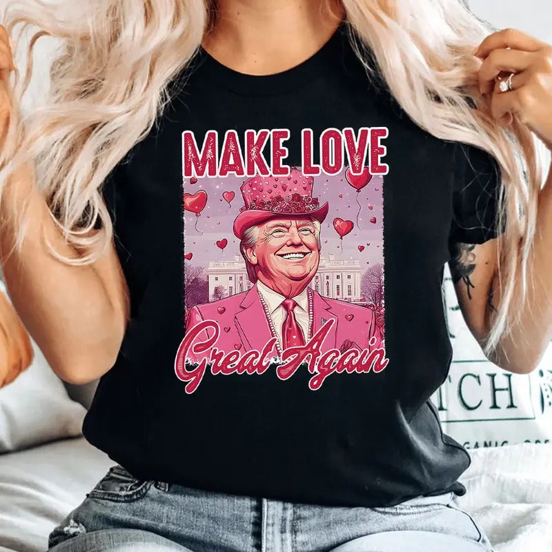 Truump Valentines Day Shirt, Trummp Supporters Shirt, Xmas Graphic Tee Hoodie, Sweatshirt | PodTeesHub.com
