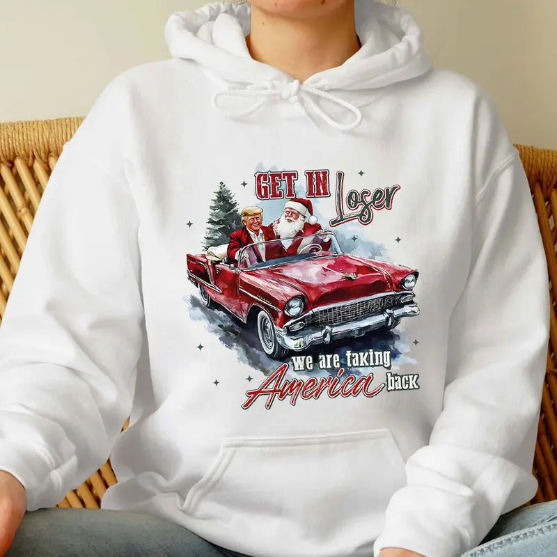 Truump Xmas Shirt, Trummp Supporters Shirts, Graphic Christmas Shirt Comfort Cotton Hoodie, Sweatshirt | PodTeesHub.com