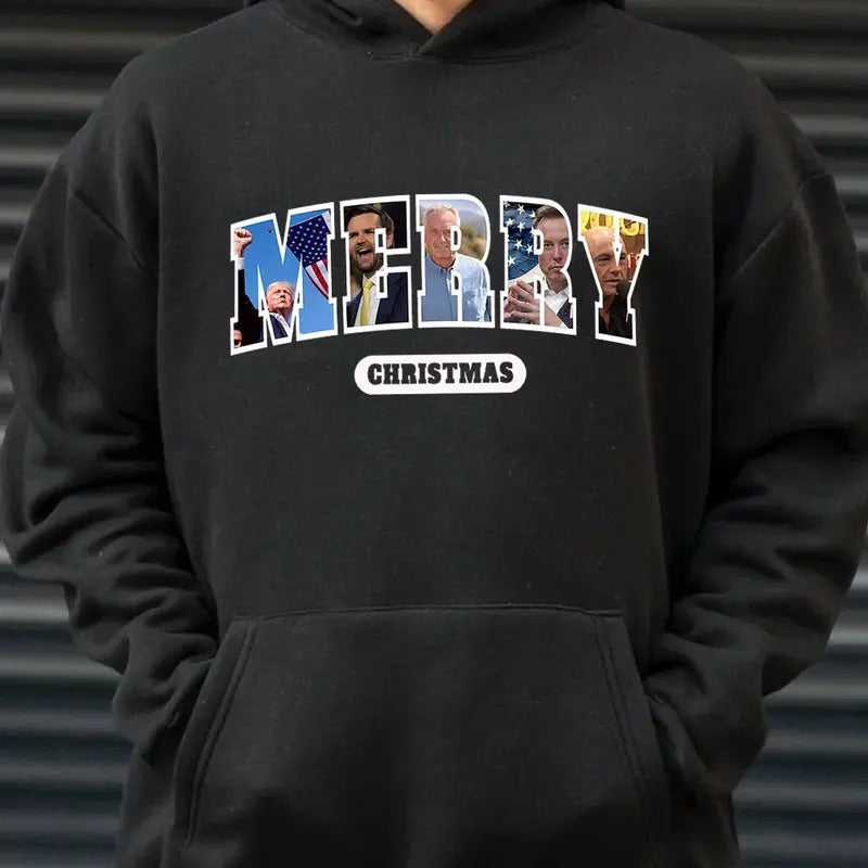 Truump Xmas Shirt, Trummp Supporters Shirts, Graphic Christmas Shirt Cotton Fabric Classic Menswear Hoodie, Sweatshirt