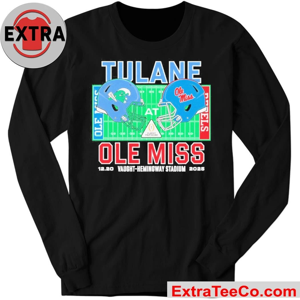 Tulane vs. Ole Miss 2025 College Football Playoff University Football Playoffs at Vaught-Hemingway Stadium Logo Shirt