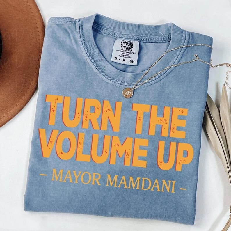 Turn the Volume Up Shirt, Comfort Colors Zohran Mamdani Shirt, NYC 2026 Protest Tee Shirt, Trendy Liberal Shirt,...