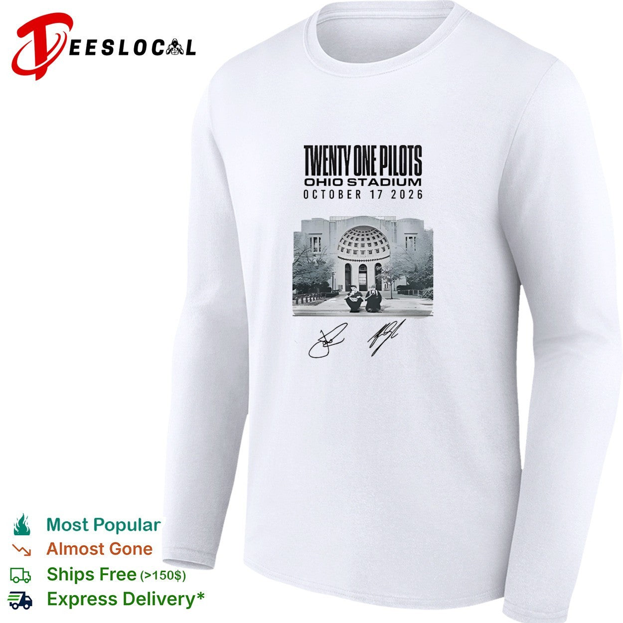 Twenty One Pilots Ohio Stadium October 17 2026 concert signatures shirt