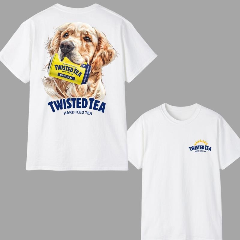 Twisted Tea Golden Retriever Dogs Shirt, Cool Dog with Twisted Tea T-shirt, Perfect Beer And Dog T-shirt For Women, For...