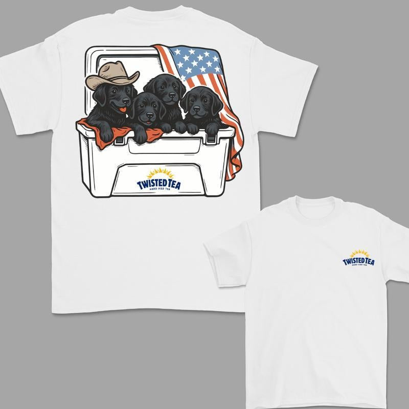 Twisted Tea With Black Labrador T-shirt, Dogs Beer Tees, Twisted Tea Shirt, 4th Of July Shirt, Perfect Beer And Dog...