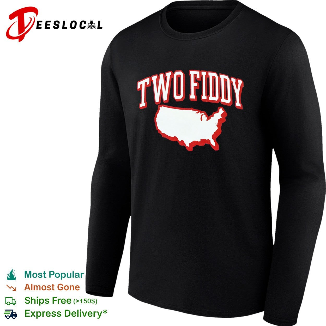 Two Fiddy Triple B USA map shirt