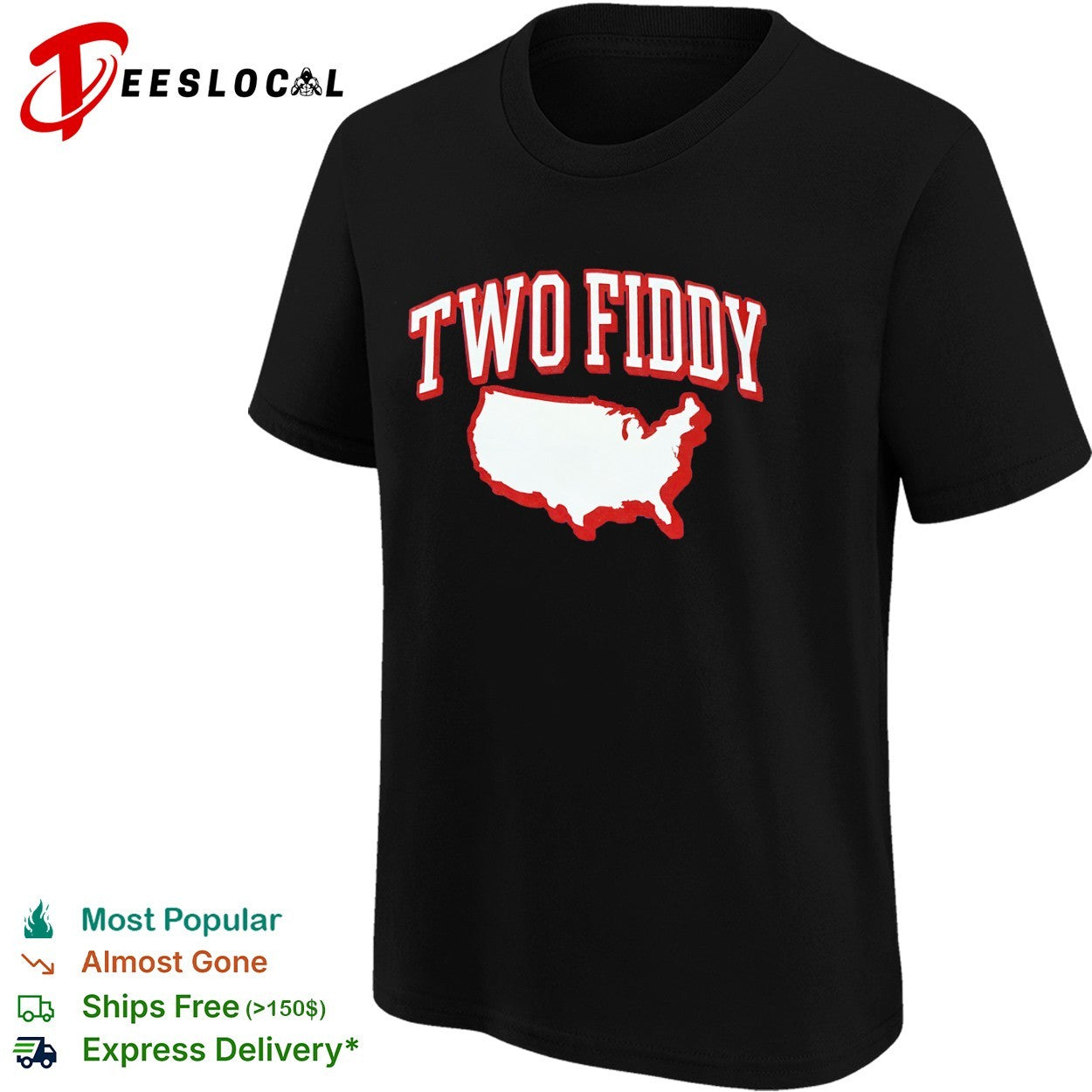 Two Fiddy Triple B USA map shirt
