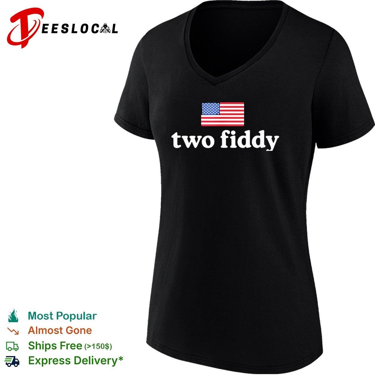 Two Fiddy USA flag Shirt