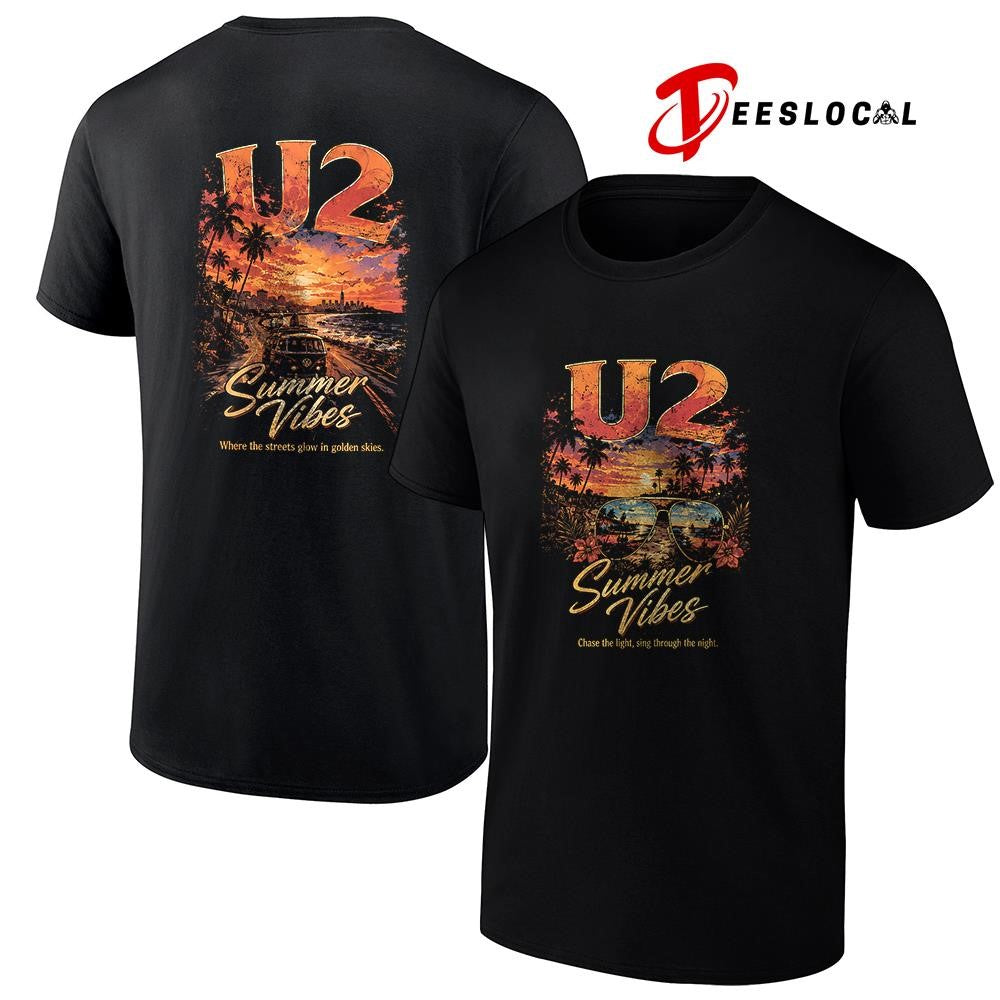 U2 summer vibes chase the light sing through the night graphic shirt