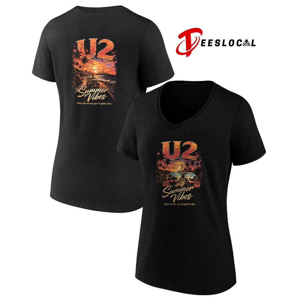 U2 summer vibes chase the light sing through the night graphic shirt