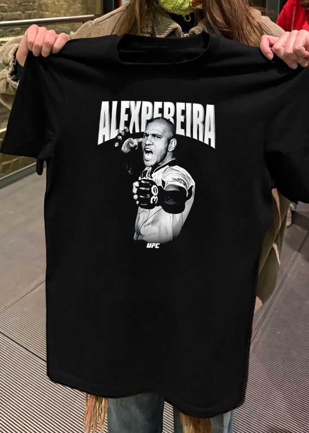 UFC Apparel Alex Pereira Shouting and Punching into the Camera UFC shirt