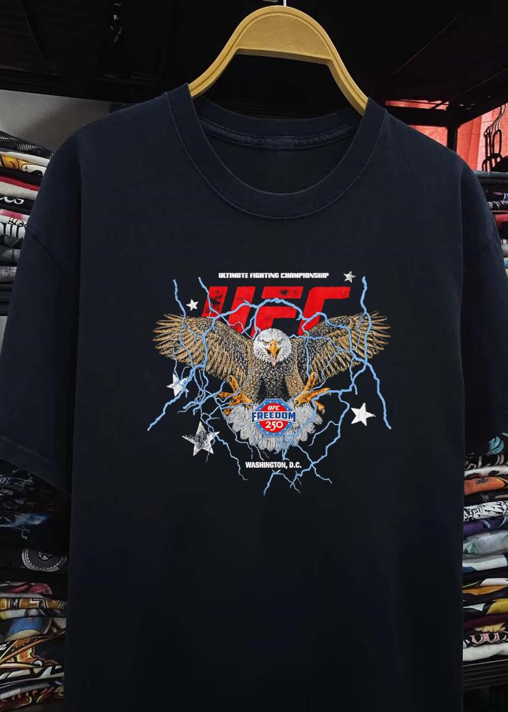 UFC Freedom 250 Washington DC Eagle Lightning Ultimate Fighting Championship Shirt