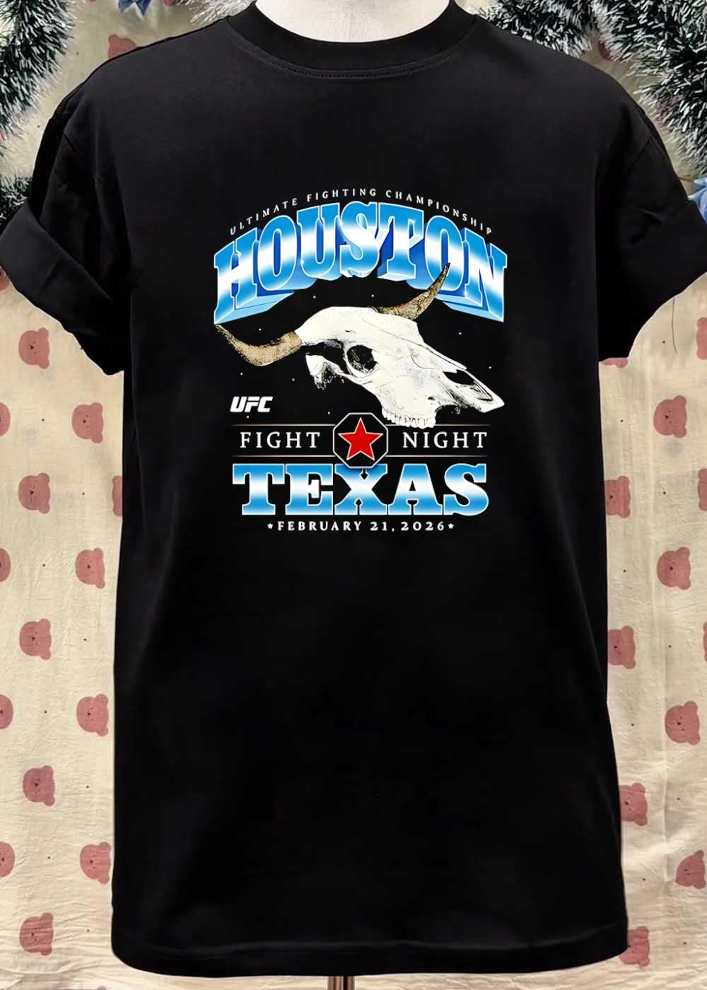 UFC Houston Texas Fight Night February 21 2026 Skull shirt