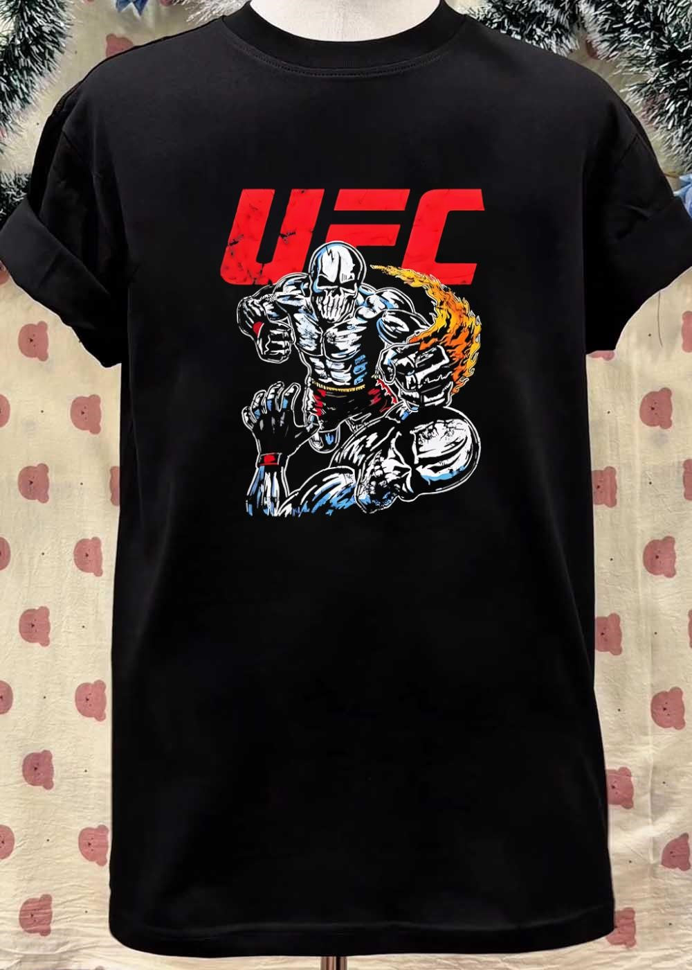 UFC Skull Fighter Flaming Punch Art Shirt