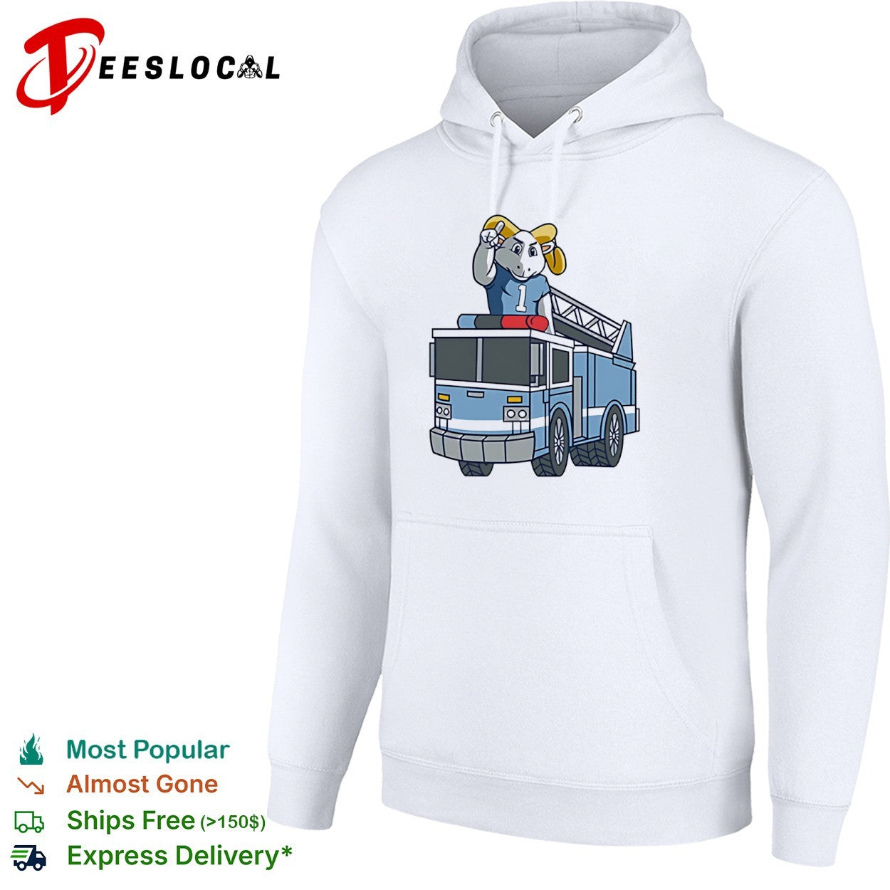UNC Tar Heels Mascot Fire Truck 1 Shirt
