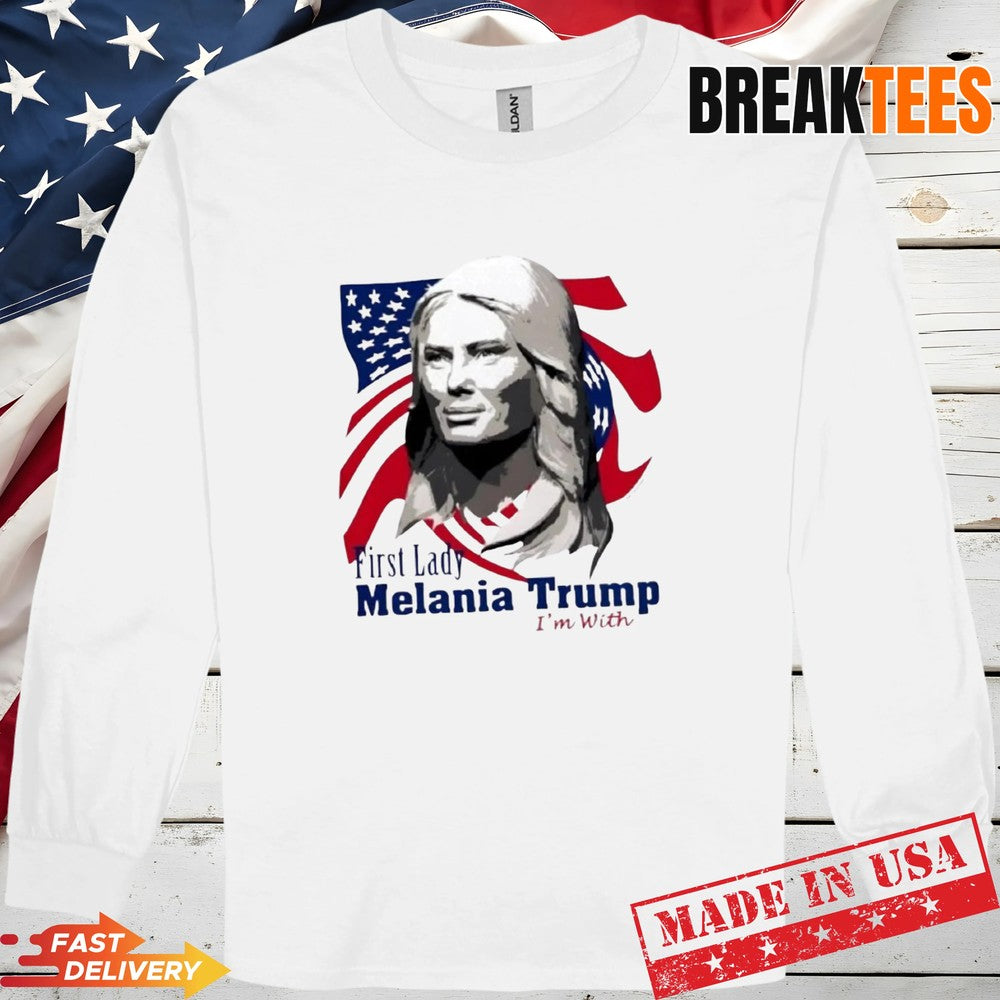 US First Lady Melania Trump Raf Collection US Flag T-Shirt