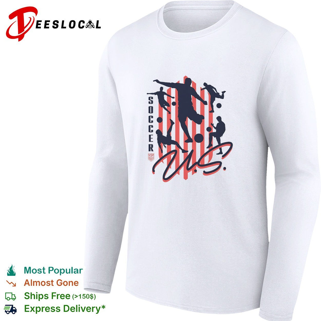 US soccer players silhouette sport shirt