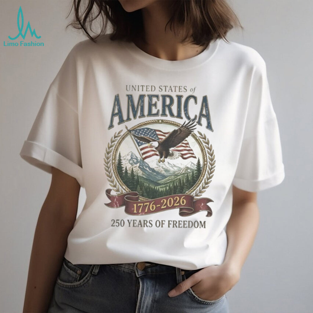 USA 250 Years of Freedom Eagle Mountain T Shirt
