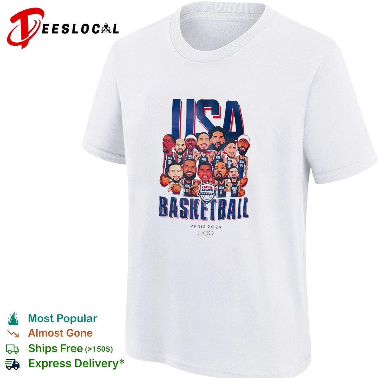 USA Basketball Team Paris 2024 Olympic Games shirt