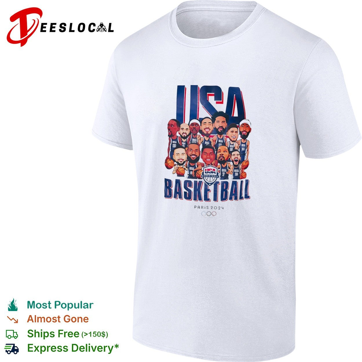 USA Basketball Team Paris 2024 Olympic Games shirt