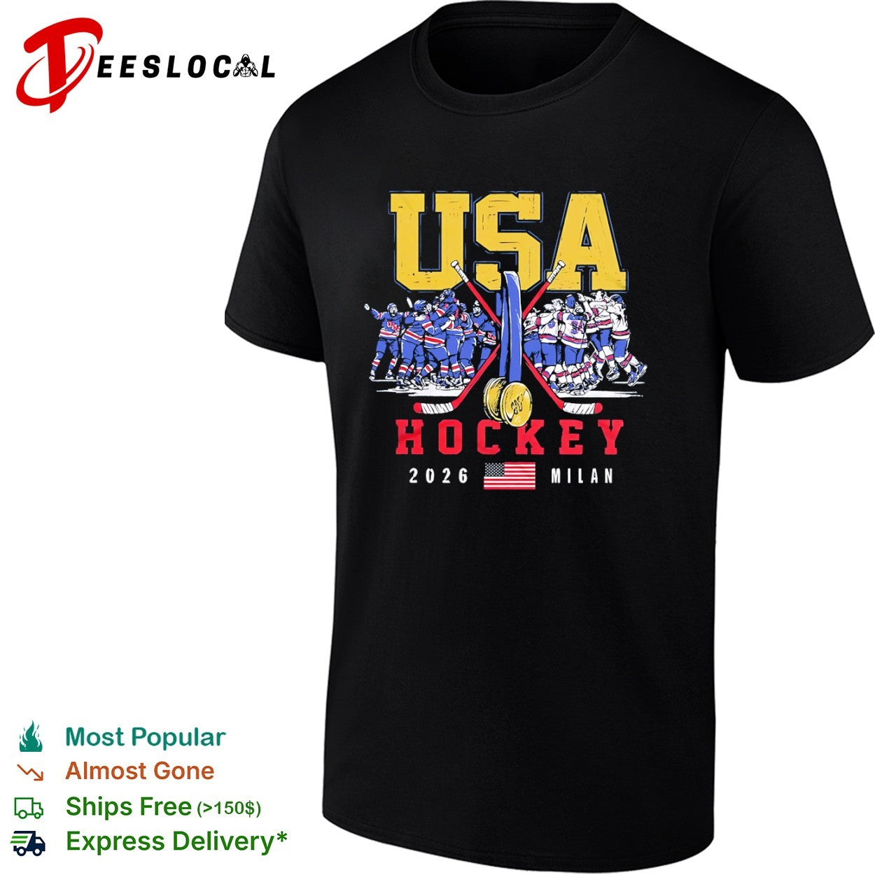 USA Hockey 2026 Milan Gold Medal Team Celebration shirt