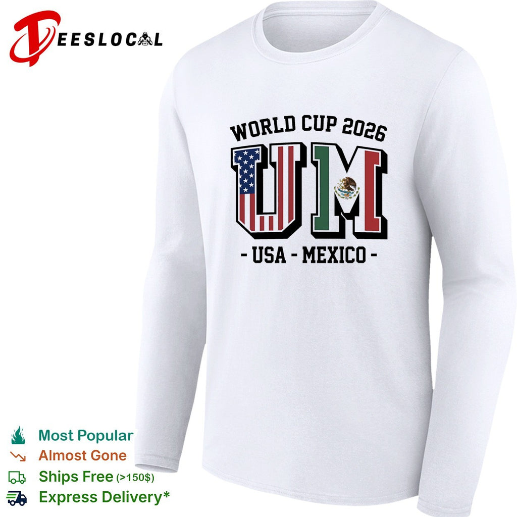 USA Mexico World Cup 2026 UM letter flags shirt