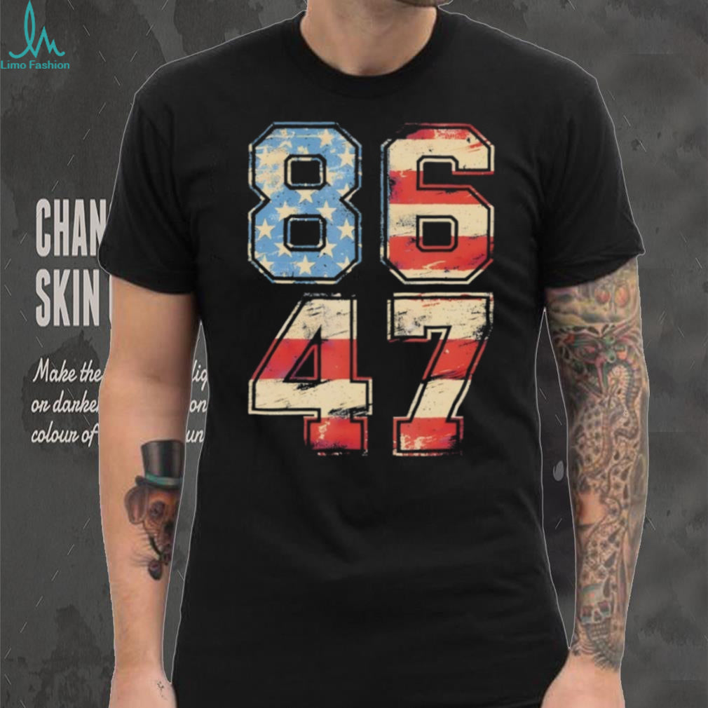 USA Patriotic 86 47 Distressed Flag Number T Shirt