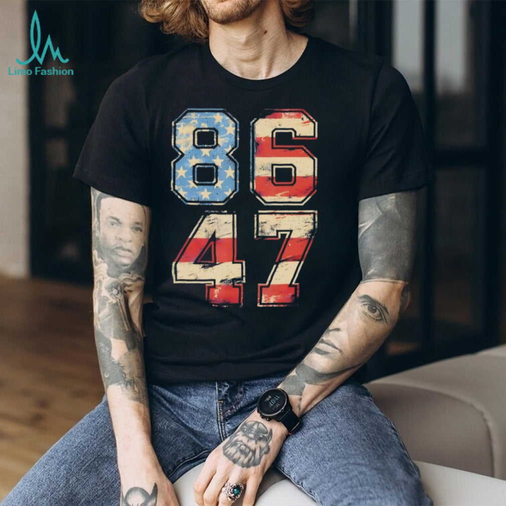 USA Patriotic 86 47 Distressed Flag Number T Shirt