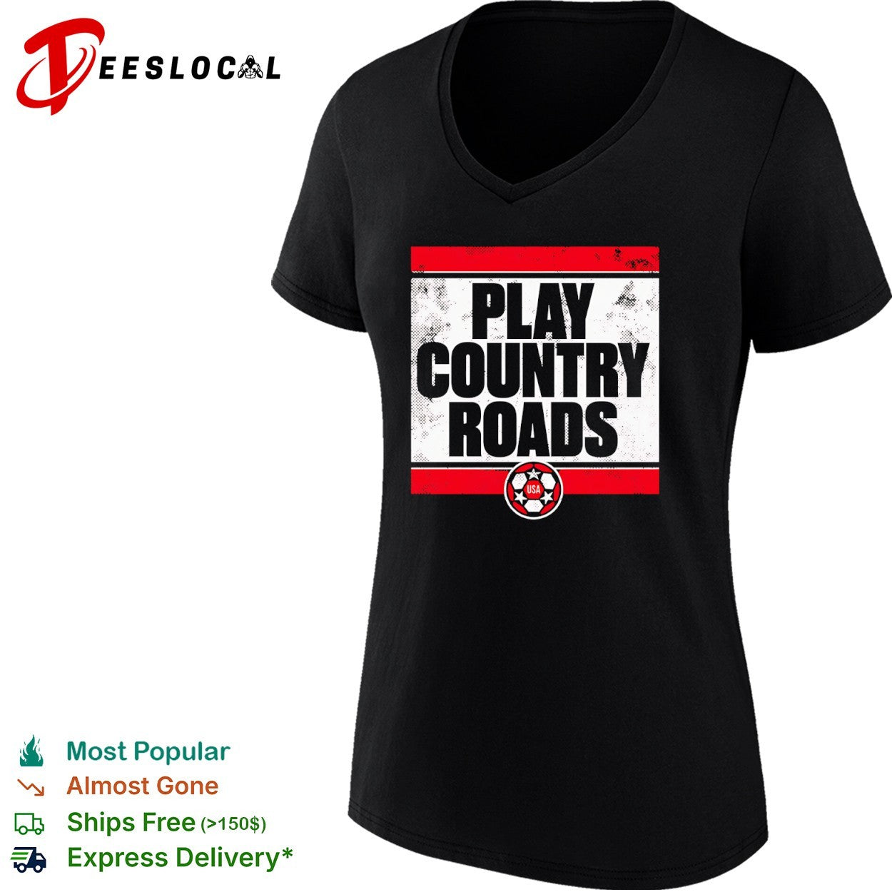 USA Soccer play country roads ball shirt