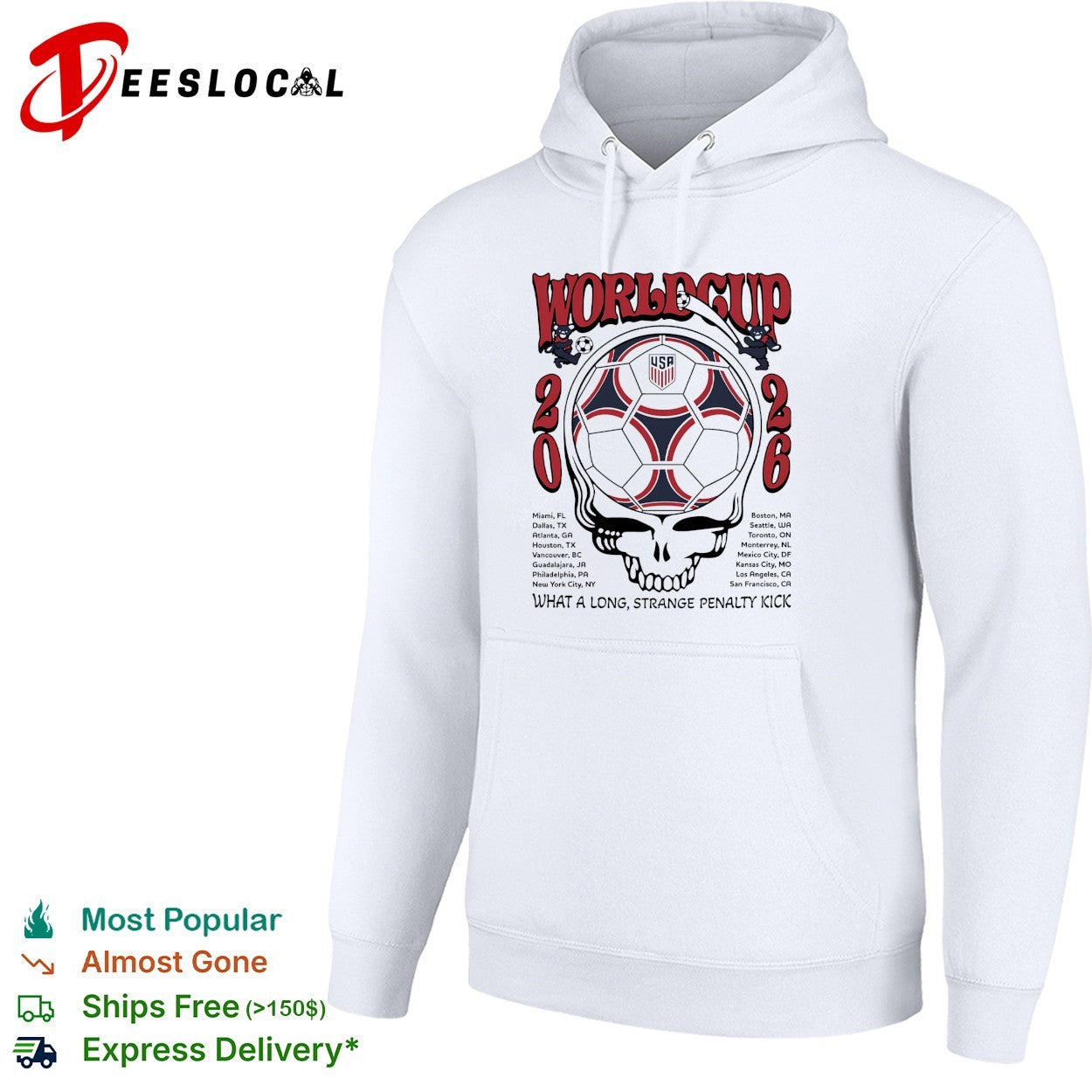 USA World Cup 2026 Grateful Dead steal your face what a long strange penalty kick shirt