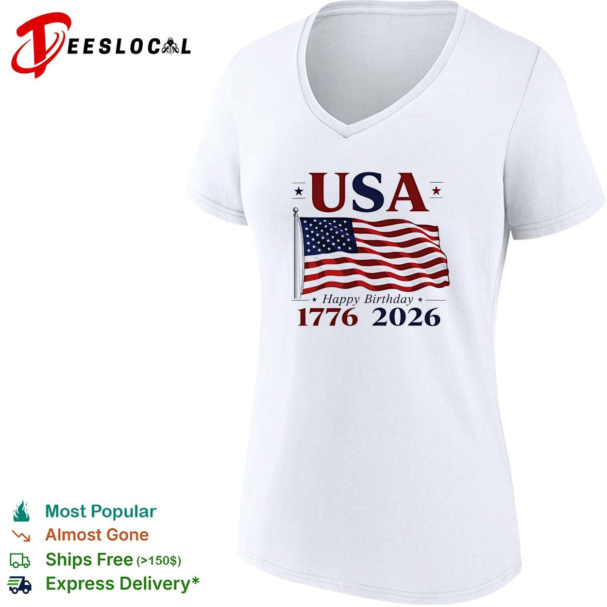 USA flag 1776 2026 American Independence Day shirt