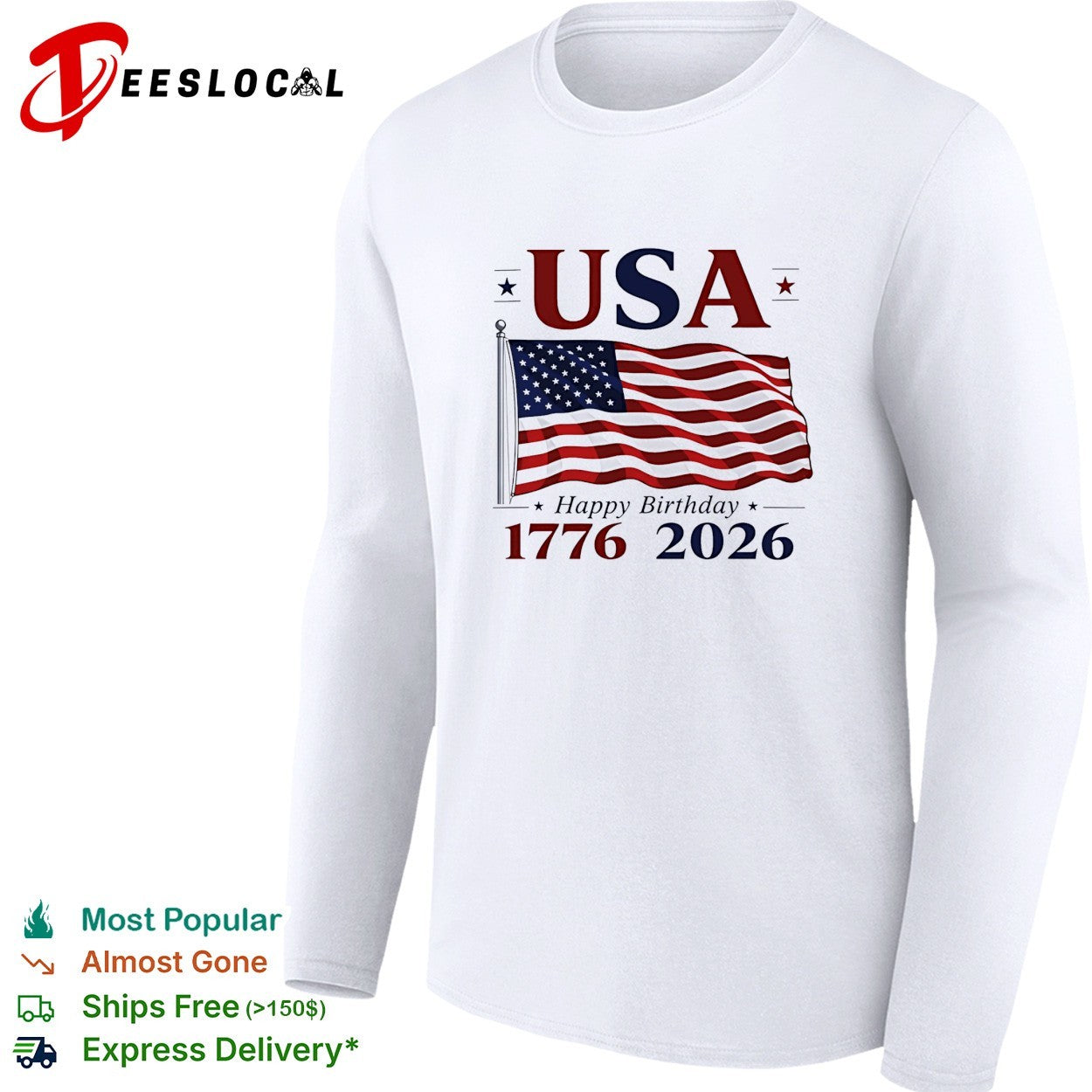USA flag 1776 2026 American Independence Day shirt
