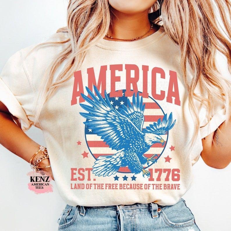 USA shirt, Summer BBQ t-shirt, Red White and Blue sweatshirt, America Tee, Women's 4th of July, Fourth of July Shirt...