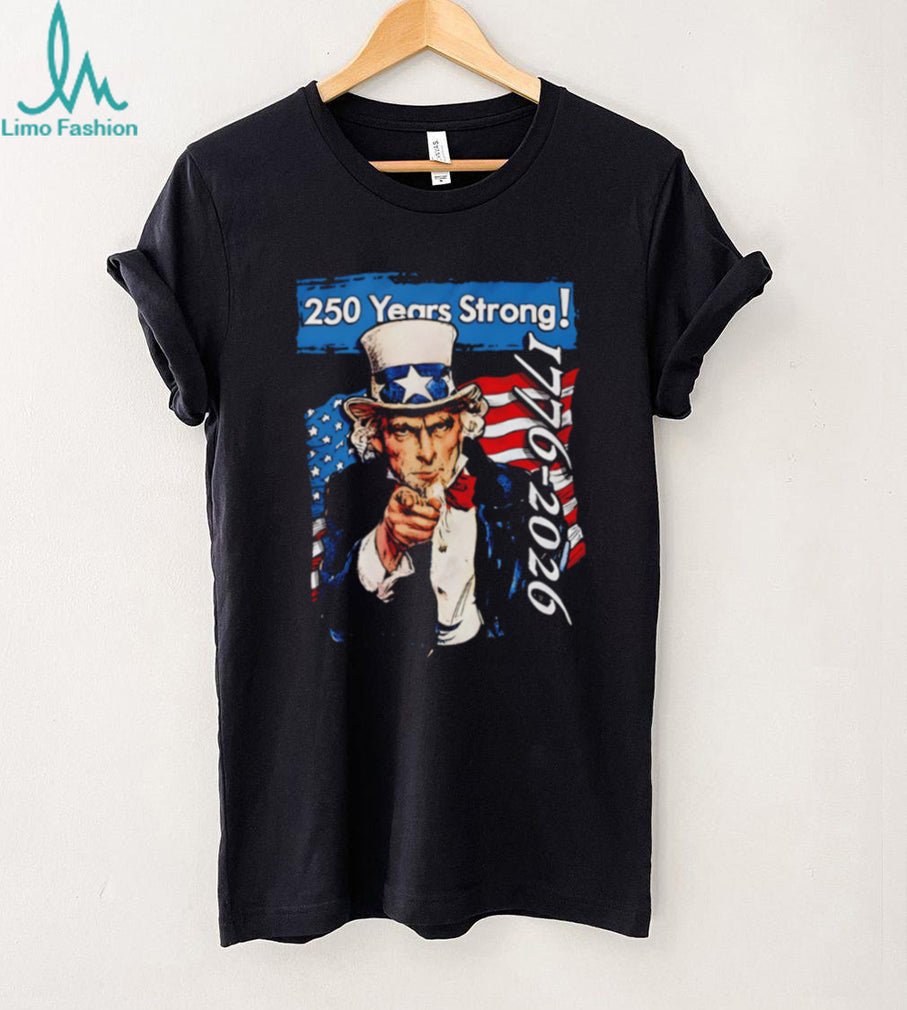 Uncle Sam 250 Years Strong 1776 to 2026 Patriotic T Shirt