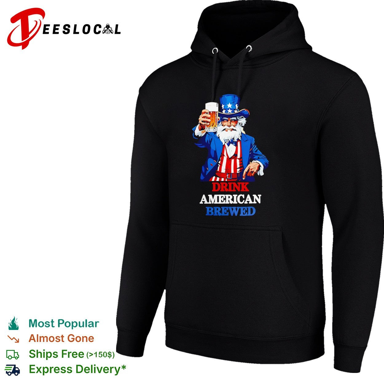 Uncle Sam Drink American Brewed Patriotic Beer Nationalism Independence Day shirt