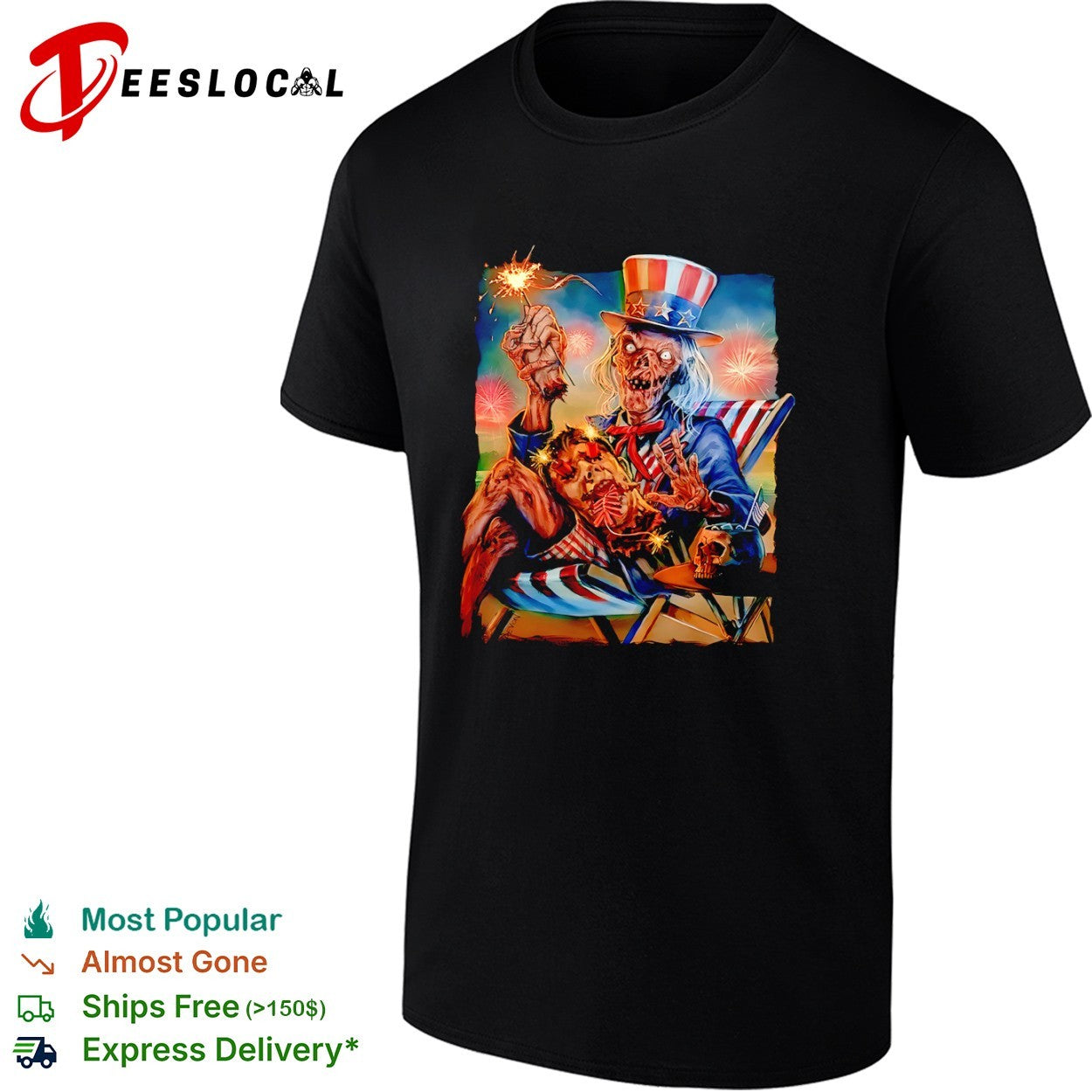 Uncle Sam Independence Day Horror Fireworks Celebration Patriotic Scary Horror shirt