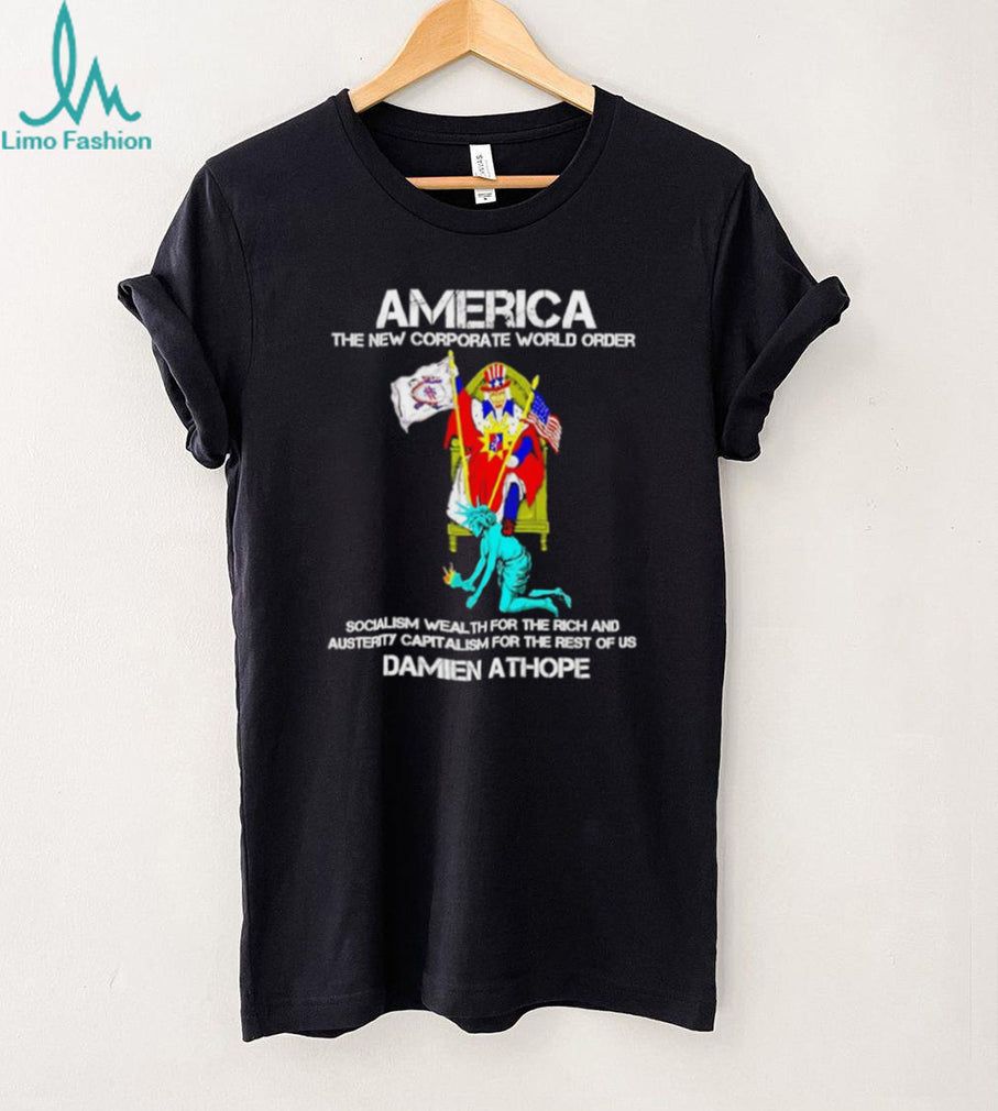 Uncle Sam New Corporate World Order Distressed Political shirt