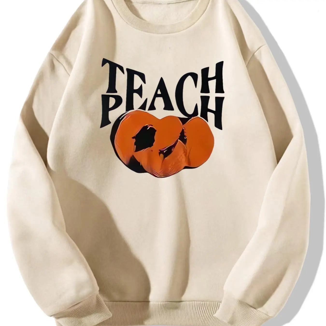 Unisex Cartoon Pumpkin & Letter Print Drop Shoulder Sweatshirt, Regular Fit Casual Soft Comfy Long Sleeve Round Neck...