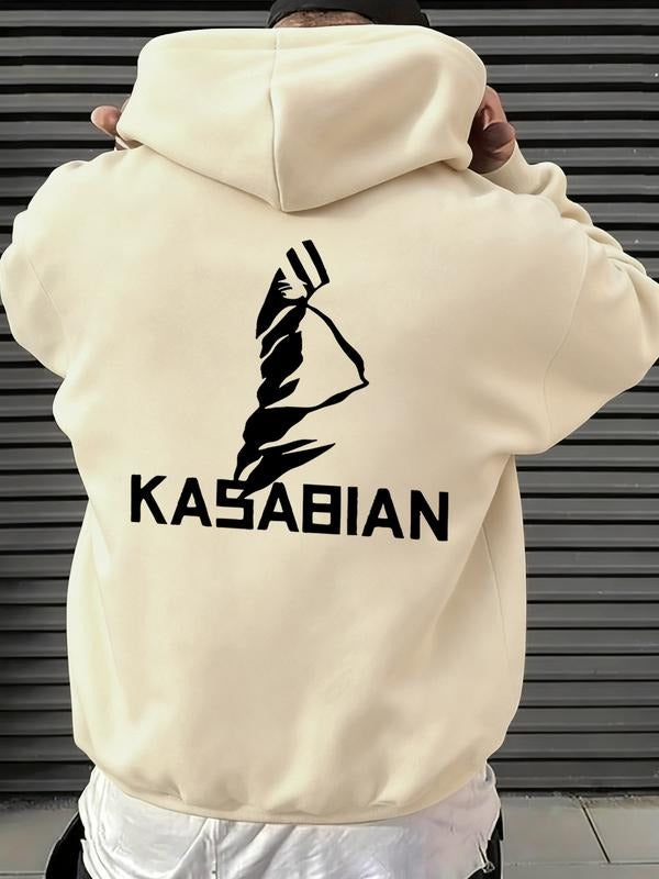 Unisex Cotton Hoodie with Kasabian Band Logo Print, Fitted Design for Spring & Fall, Ideal for Casual Streetwear...