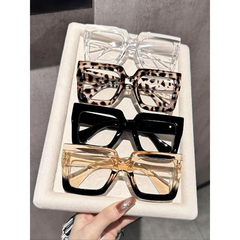 Unisex Fashionable Leopard & Ombre Pattern Eyeglasses, Trendy Casual Eyeglasses for Everyday Use, Fashion Accessories for...