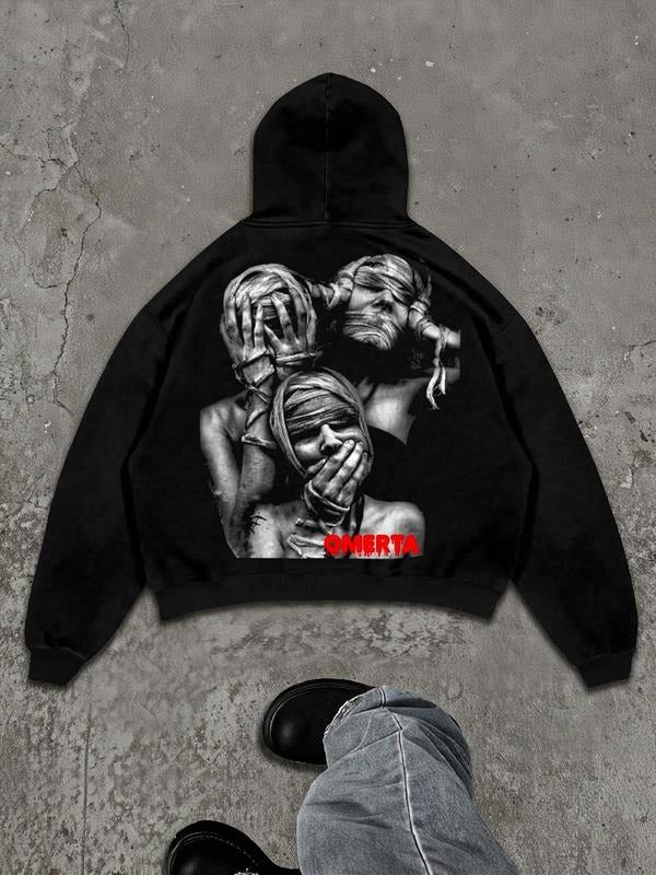 Unisex Hooded Sweatshirt with Graphic Print, Casual Fitted Design for Fall & Winter, Street Style Fashion for Daily Wear...