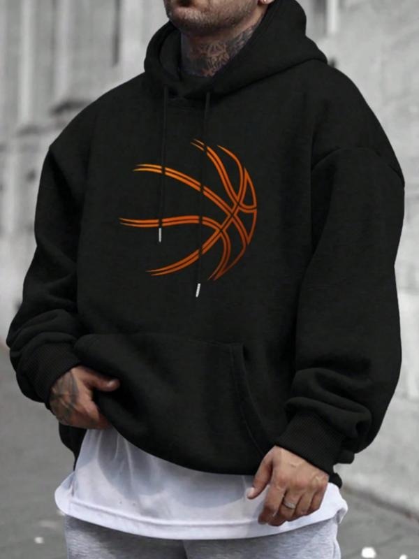 Unisex Hooded Sweatshirt, Basketball Print Design, Fashion Streetwear Style, Hip Hop Casual Wear for Fall & Winter...