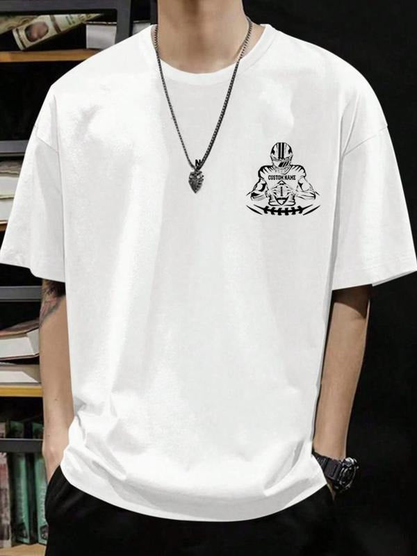 Unisex Men's Graphic Print Round Neck Tee, Loose Casual Fashion Short Sleeve T-shirt for Daily Wear, Men's Top for All...