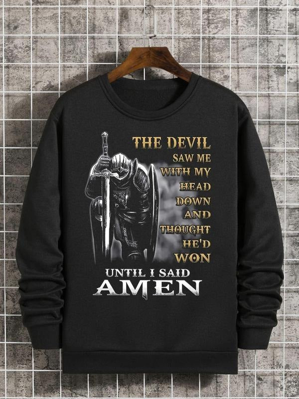 Unisex Men's Letter Graphic Round Neck Sweatshirt without Necklace, Regular Fit Long Sleeve Crew Neck Pullover Essentials...