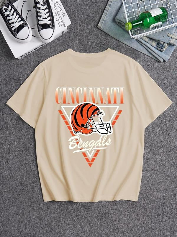Unisex Men's Letter Print Round Neck Graphic Tee, Vintage Trendy Casual Half  Sleeve T-shirt for Daily Wear, Men's Summer...