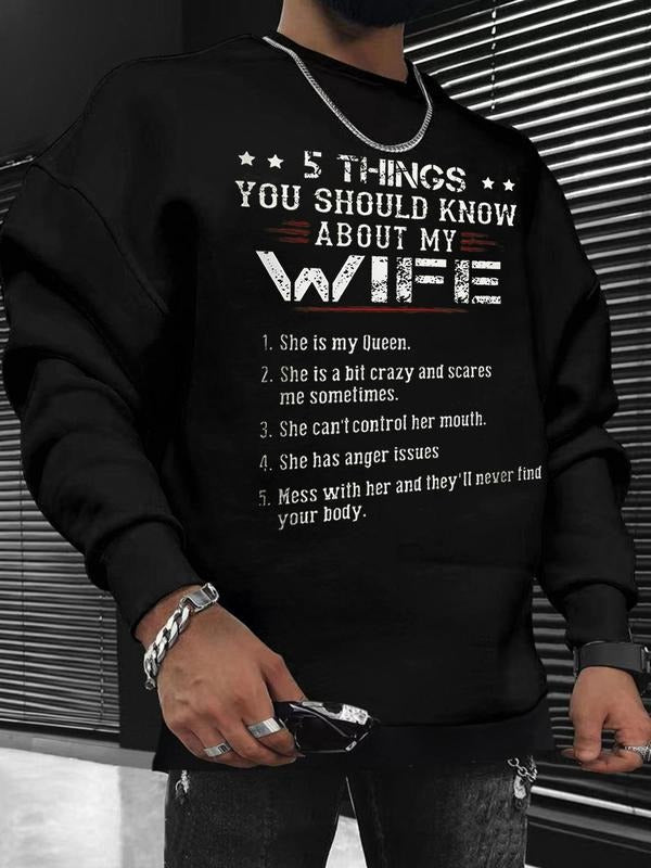 Unisex Men's Letter Print Round Neck Pullover Without Necklace, Essentials Sweatshirt, Regular Fit Crew Neck Long Sleeve...