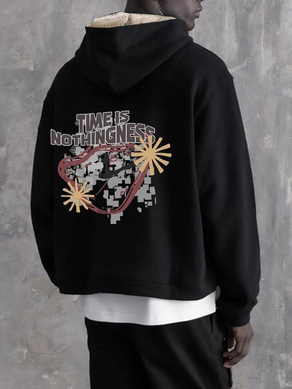 Unisex Men's Pop Art Print Letter Floral Graphic Hoodie, Regular Fit Casual Hooded Sweatshirt for Daily Holiday Outdoor...