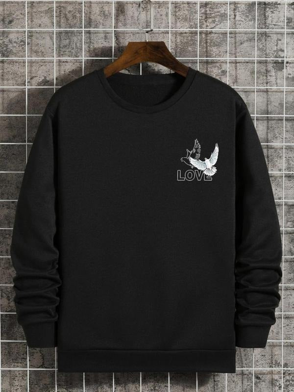 Unisex Men's Regular Fit Animal Print Round Neck Essentials Sweatshirt, Casual Long Sleeve Crew Neck Pullover for Spring...