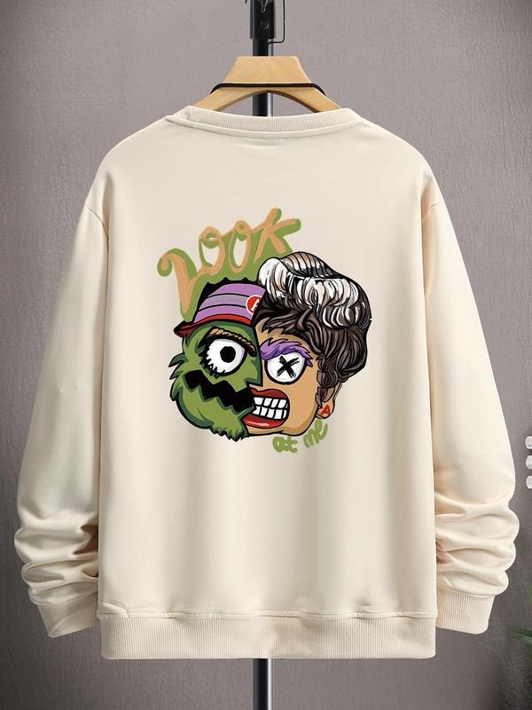 Unisex Men's Regular Fit Cartoon Graphic Round Neck Pullover without Necklace, Fashion Casual Sweatshirt Essentials...