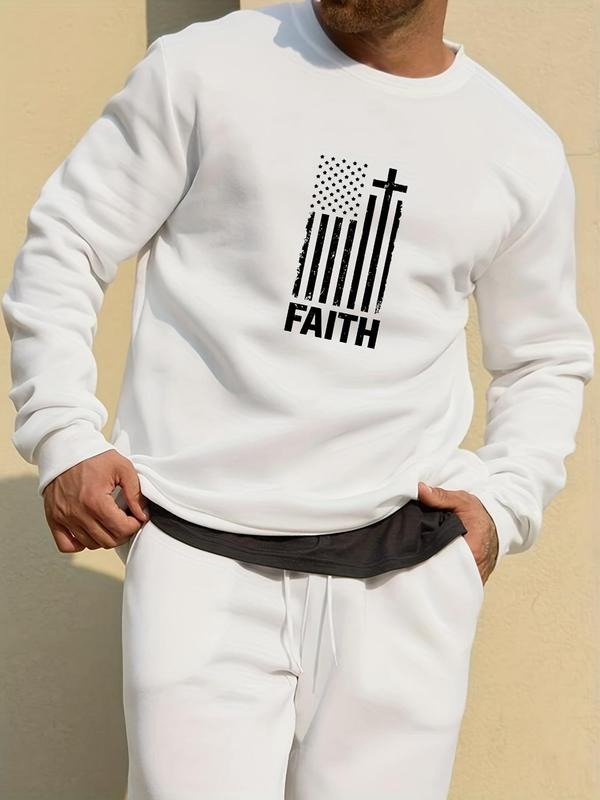 Unisex Men's Regular Fit Letter Print Round Neck Sweatshirt, Essentials Sweatshirt, Casual Long Sleeve Crew Neck Pullover...